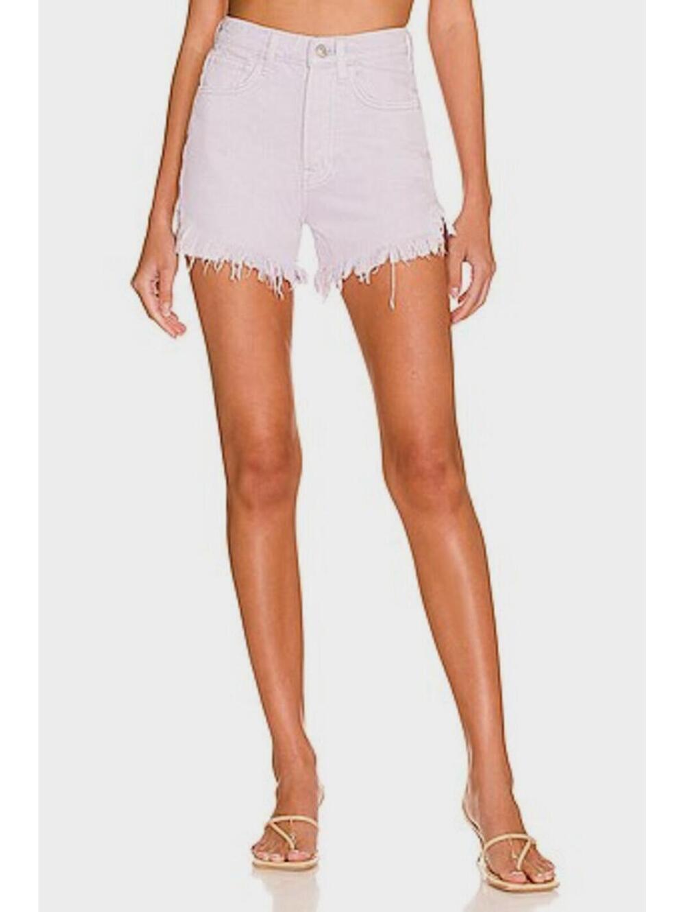 NWT Seven7 For All Man Kind Easy Ruby Cut-Off Shorts - Lilac Size 23 Button Fly